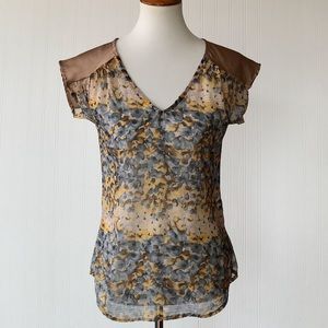 Buckle Daytrip Print Cap Sleeve V-Neck Top Small